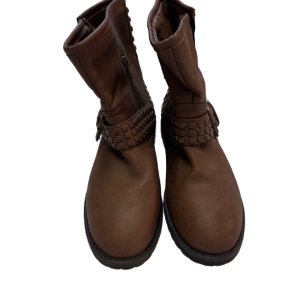 Charles Albert Brown boots Size 6.5 has studs and buckle detail side zip NEW - Picture 7 of 12